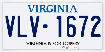 VA license plate VLV1672