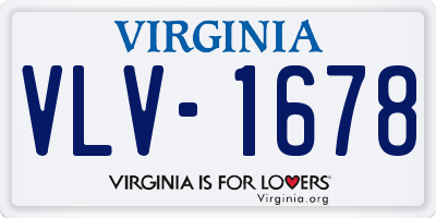 VA license plate VLV1678
