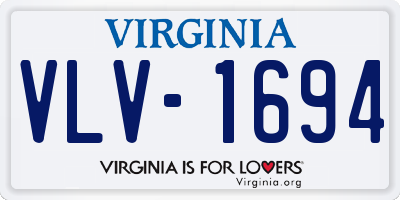 VA license plate VLV1694