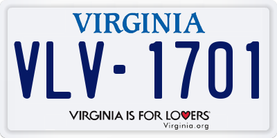VA license plate VLV1701
