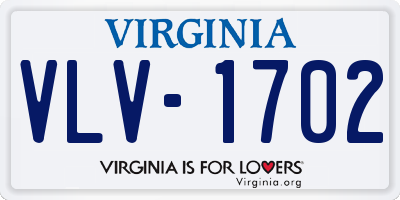 VA license plate VLV1702