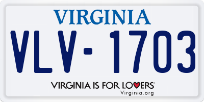 VA license plate VLV1703