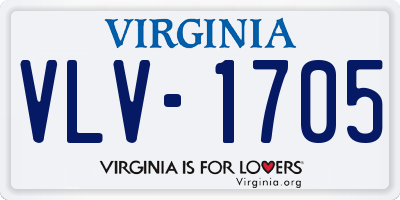 VA license plate VLV1705