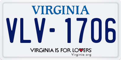VA license plate VLV1706