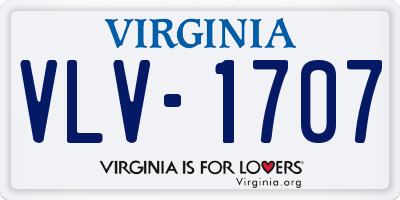 VA license plate VLV1707