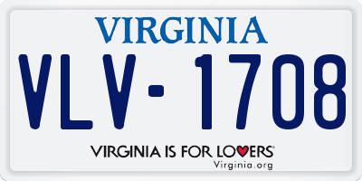 VA license plate VLV1708