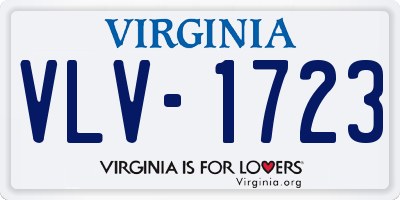 VA license plate VLV1723