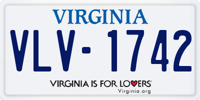 VA license plate VLV1742