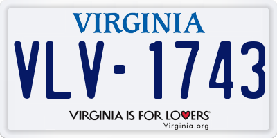 VA license plate VLV1743