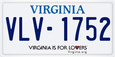 VA license plate VLV1752