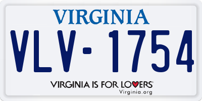 VA license plate VLV1754