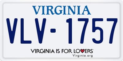VA license plate VLV1757