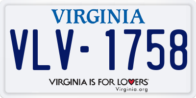 VA license plate VLV1758
