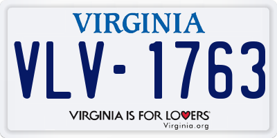 VA license plate VLV1763