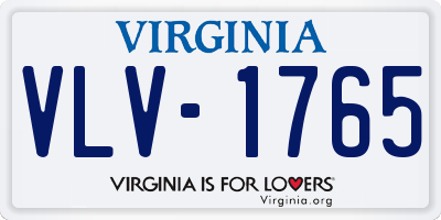 VA license plate VLV1765