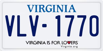 VA license plate VLV1770