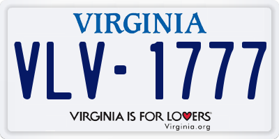VA license plate VLV1777