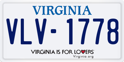 VA license plate VLV1778