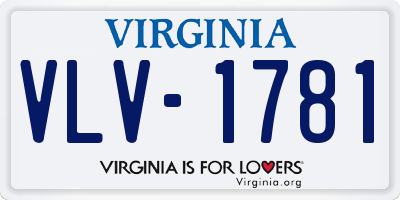 VA license plate VLV1781