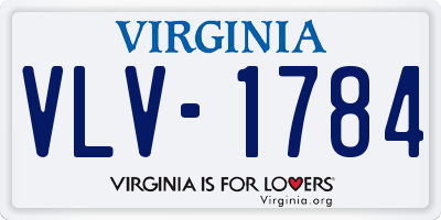 VA license plate VLV1784