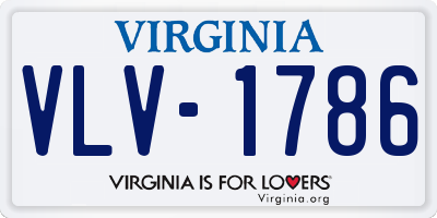 VA license plate VLV1786