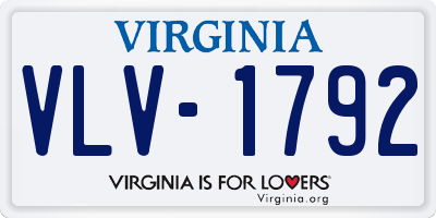 VA license plate VLV1792