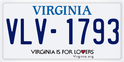 VA license plate VLV1793
