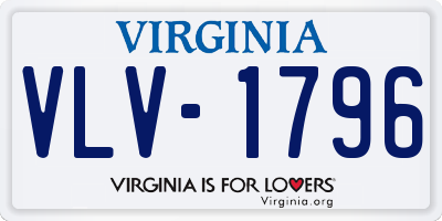 VA license plate VLV1796