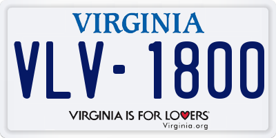 VA license plate VLV1800