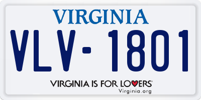 VA license plate VLV1801