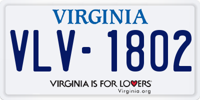 VA license plate VLV1802