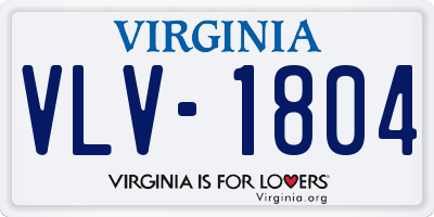 VA license plate VLV1804