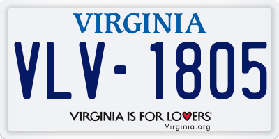 VA license plate VLV1805