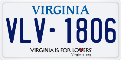 VA license plate VLV1806