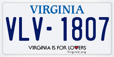 VA license plate VLV1807