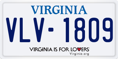 VA license plate VLV1809