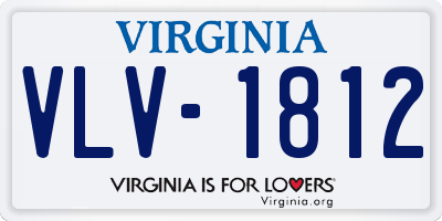 VA license plate VLV1812