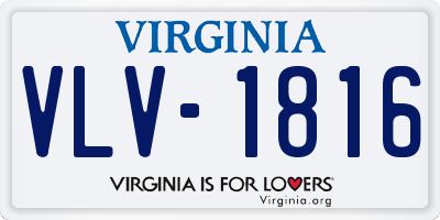 VA license plate VLV1816