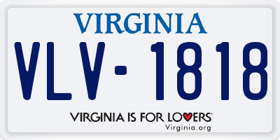 VA license plate VLV1818