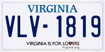 VA license plate VLV1819