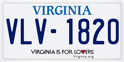 VA license plate VLV1820