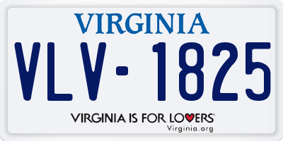 VA license plate VLV1825