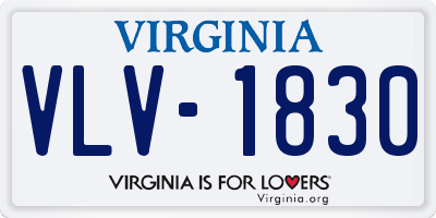 VA license plate VLV1830