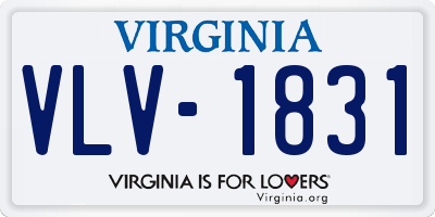 VA license plate VLV1831