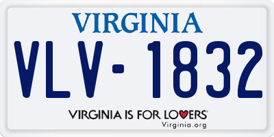 VA license plate VLV1832