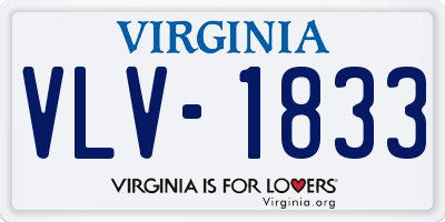 VA license plate VLV1833