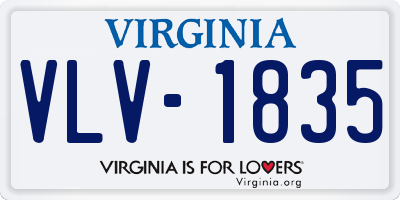 VA license plate VLV1835
