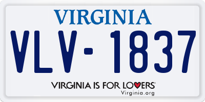 VA license plate VLV1837