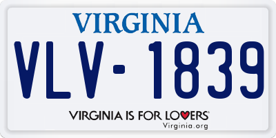 VA license plate VLV1839