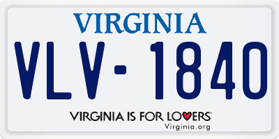 VA license plate VLV1840